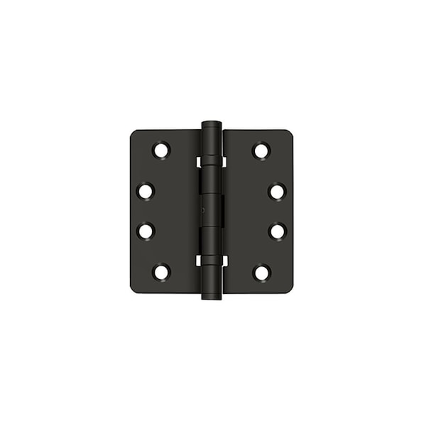 Deltana Pair of 4 x 4 x 1/4 Ball Bearing Radius Hinges with Non Removable Pin; Oil Rubbed Bronze Finish DSB4R4NB10B - main